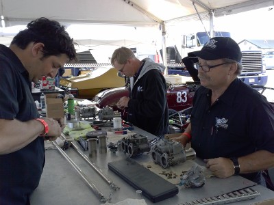 Racecar Mechanics At Work